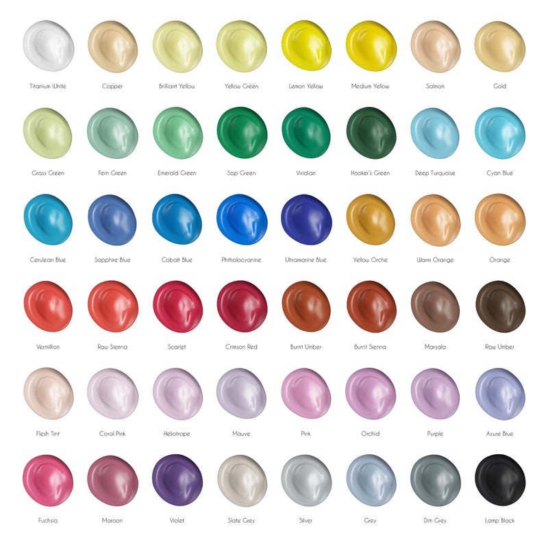 Zenacolor Oil Paint Set 48 x 12mL (0.4Oz) Pack of 48 Tubes of Oil Paints for Canvas Painting - Image 2